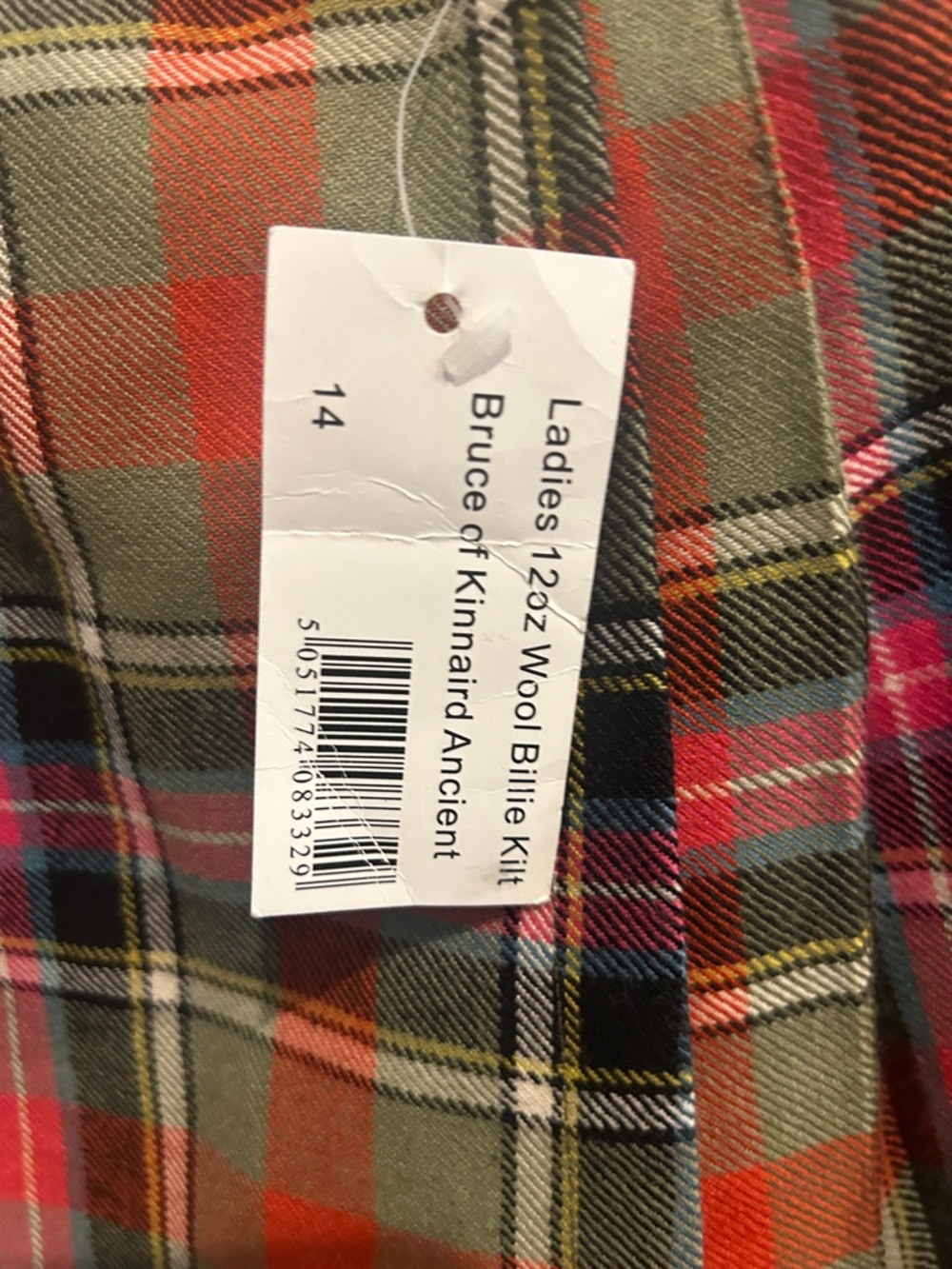 Plaid Mini Kilt Skirt with Buckle Straps - Green/Red - Picture 2 of 6